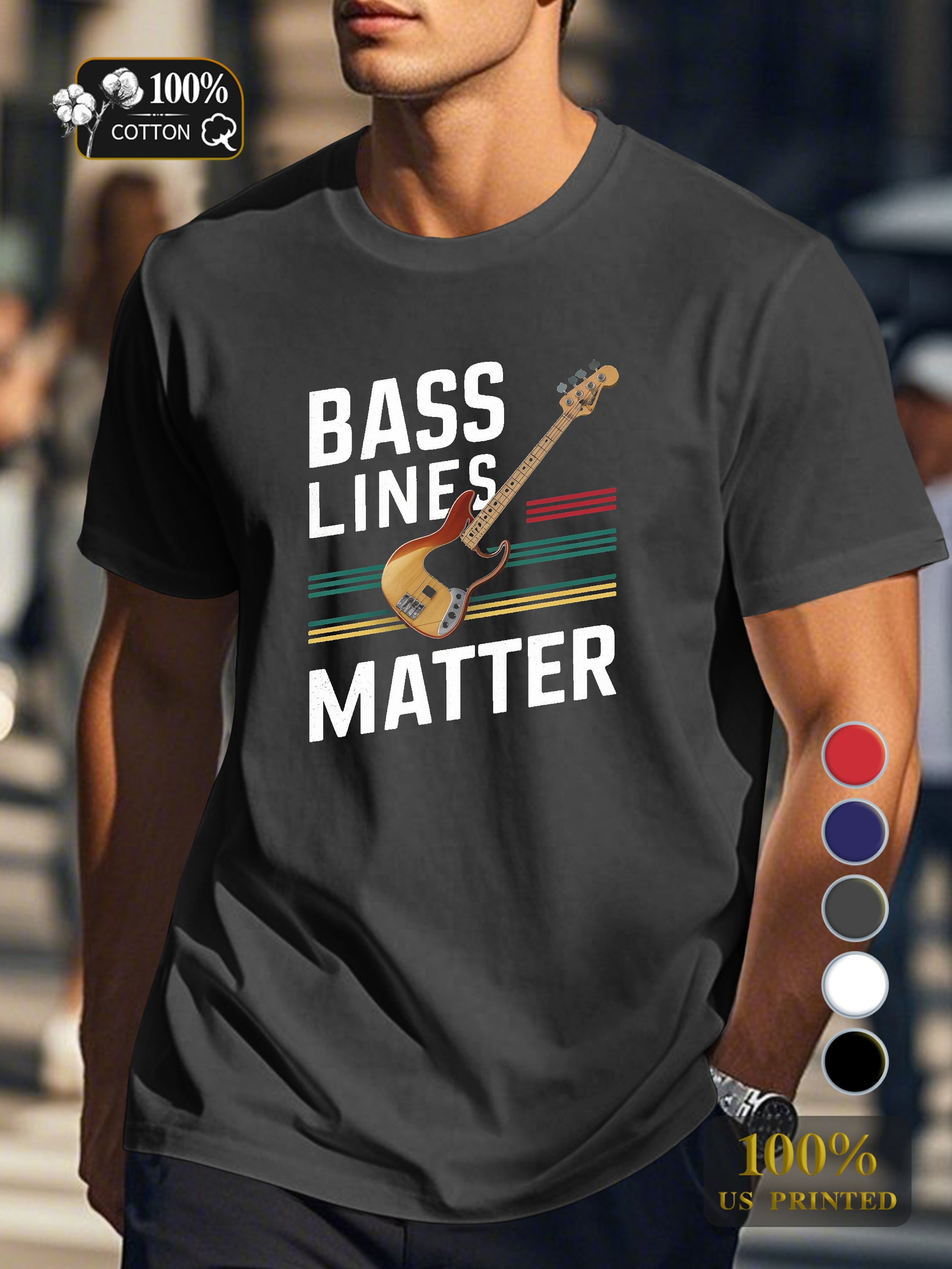 bass lines matter Men's pure cotton Tshirt Comfort Fit