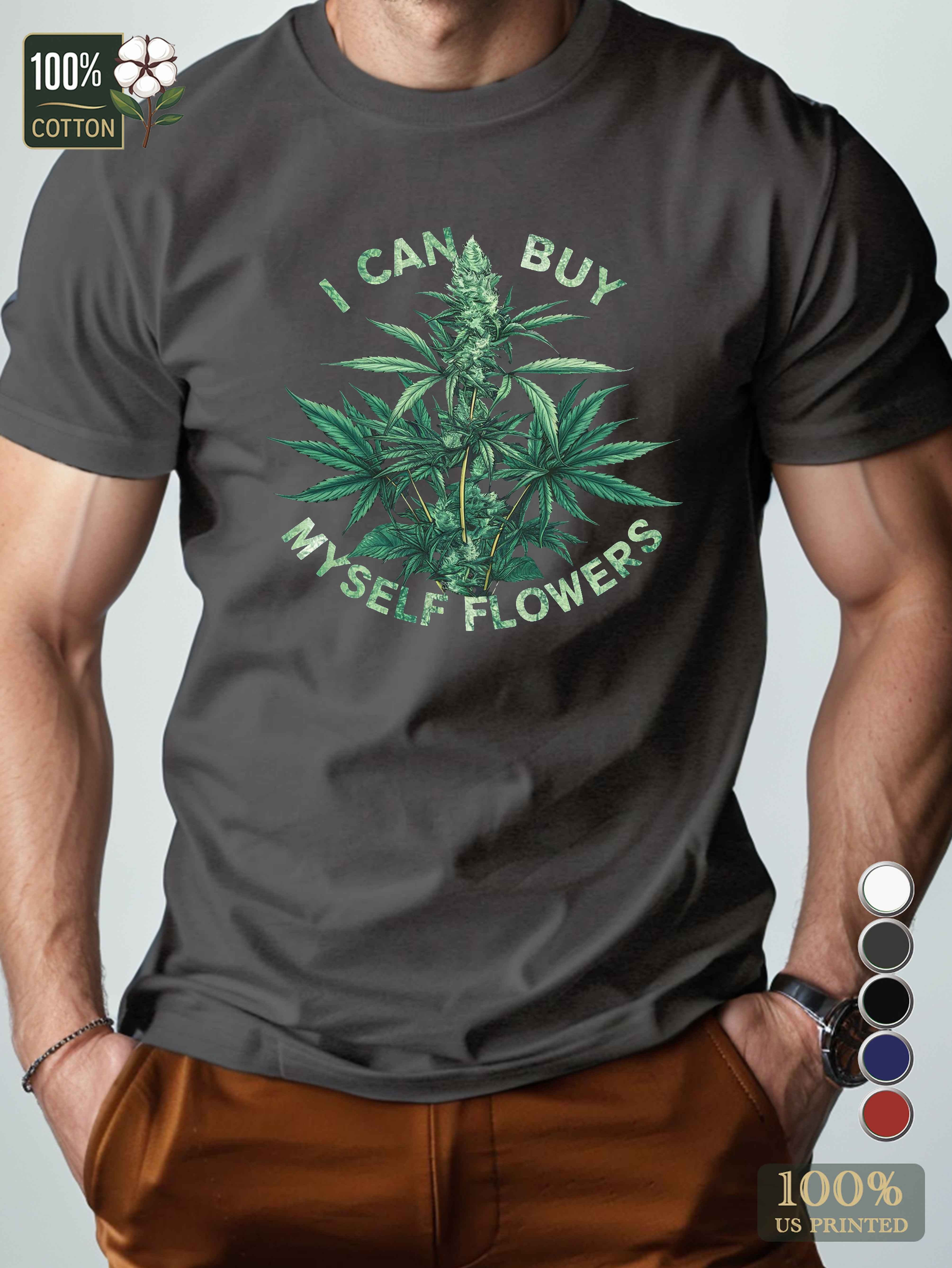 lush green cannabis plant Men's pure cotton Tshirt Comfort Fit