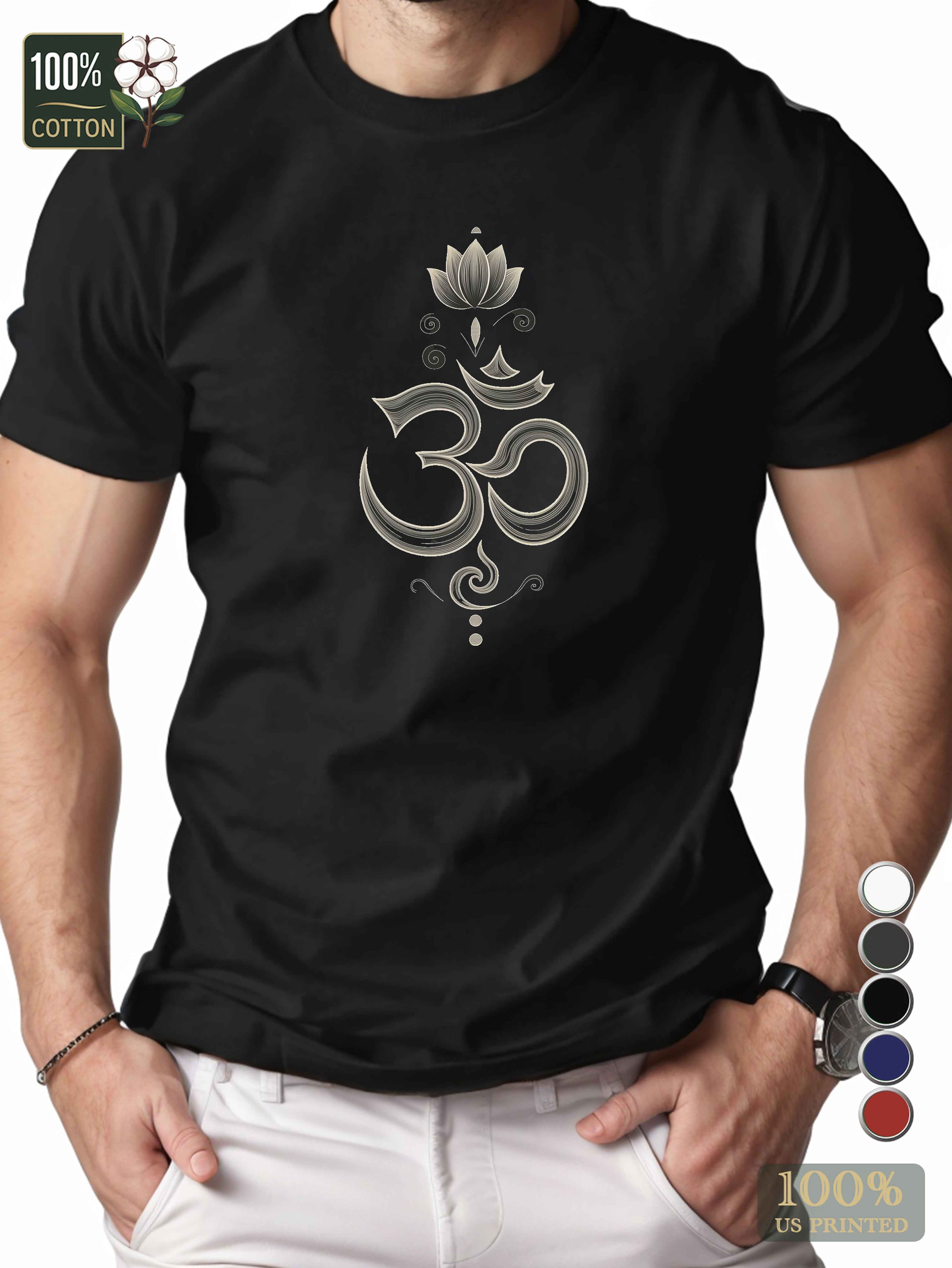 stylized Om symbol Men's pure cotton Tshirt Comfort Fit