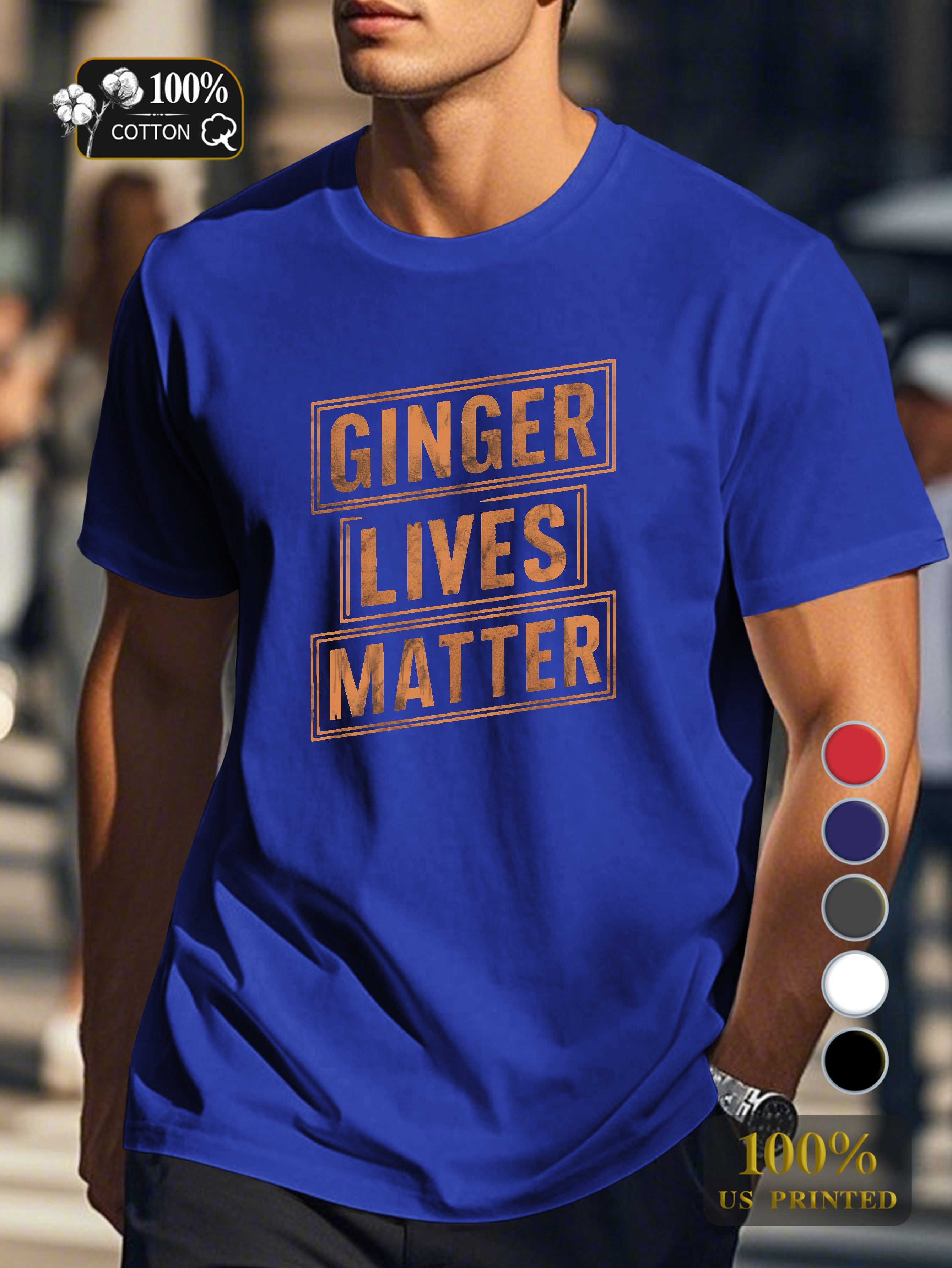 GINGER LIVES MATTER Men's pure cotton Tshirt Comfort Fit