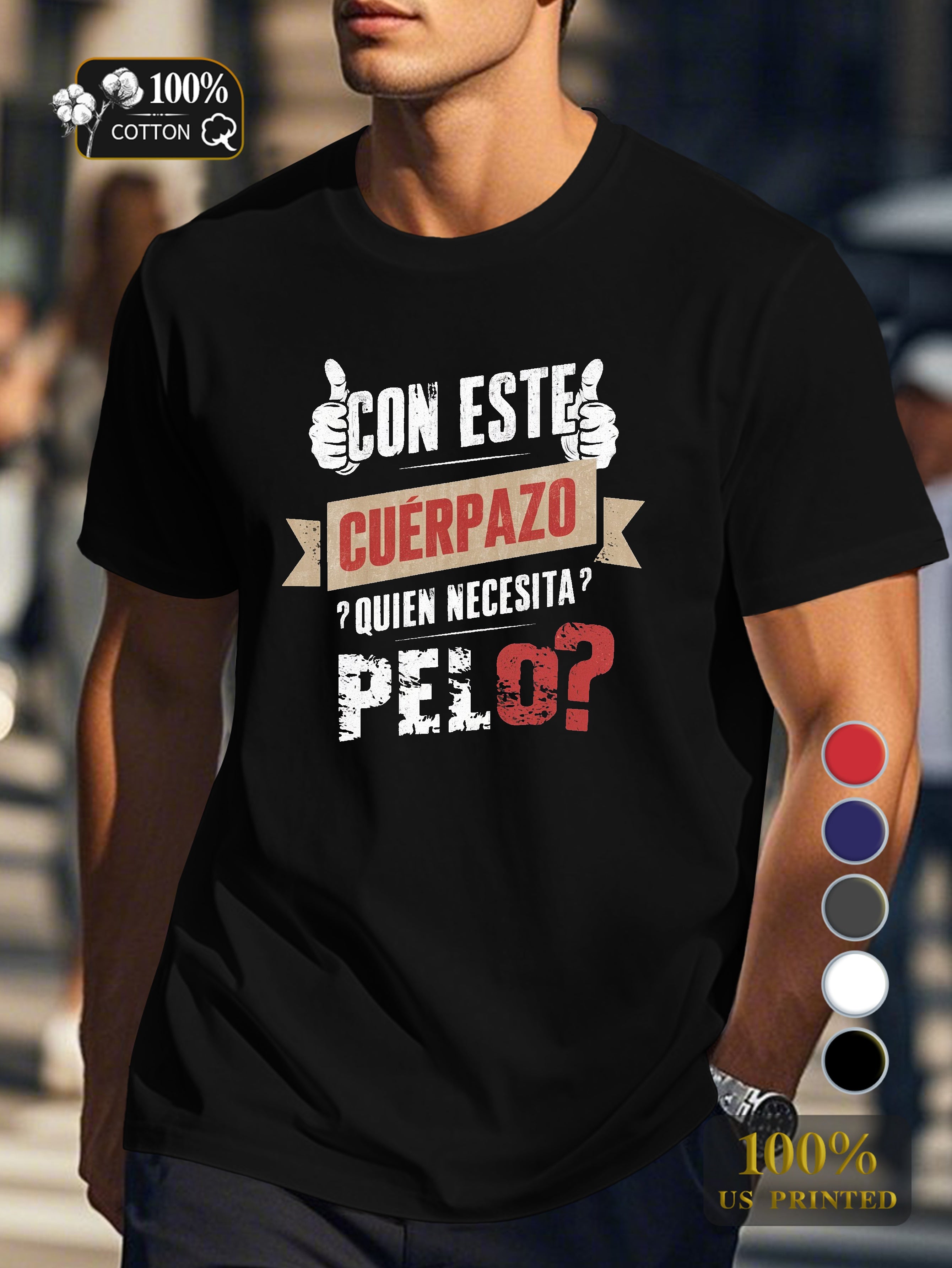 Spanish humorous text design Men's pure cotton Tshirt Comfort Fit