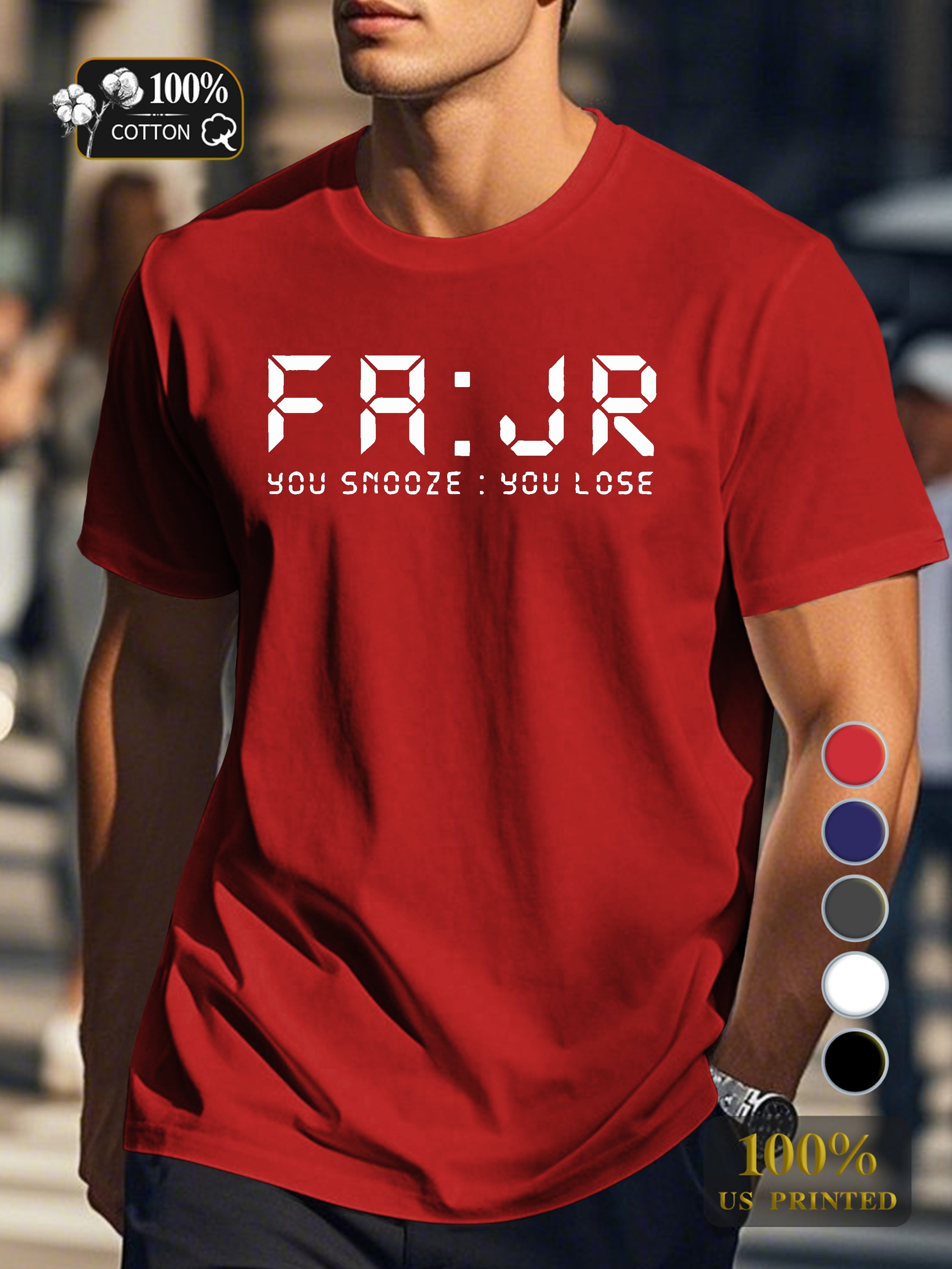 YOU SNOOZE YOU LOSE Men's pure cotton Tshirt Comfort Fit