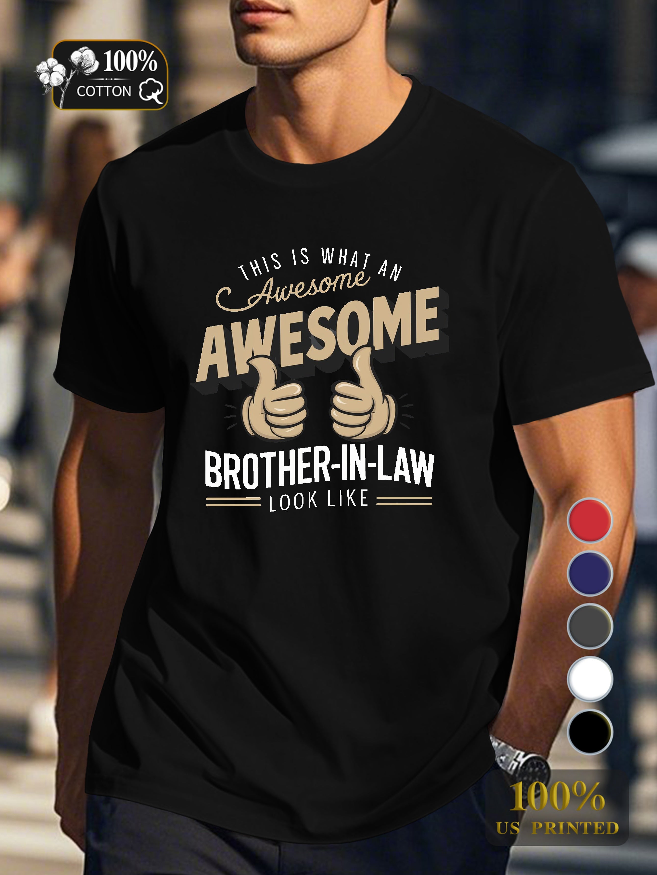 AWESOME BROTHER IN LAW Men's pure cotton Tshirt Comfort Fit
