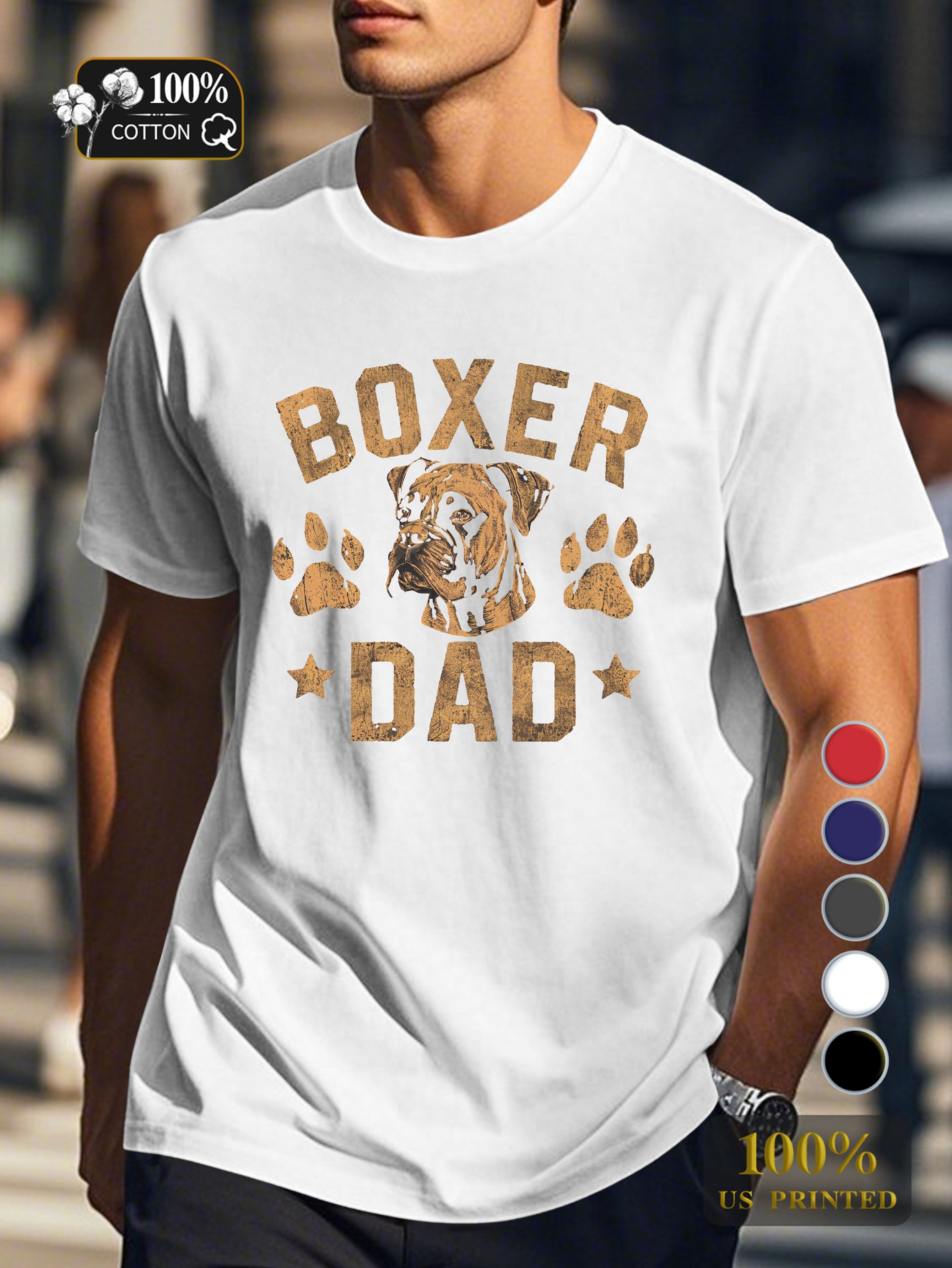 portrait of a Boxer Men's pure cotton Tshirt Comfort Fit