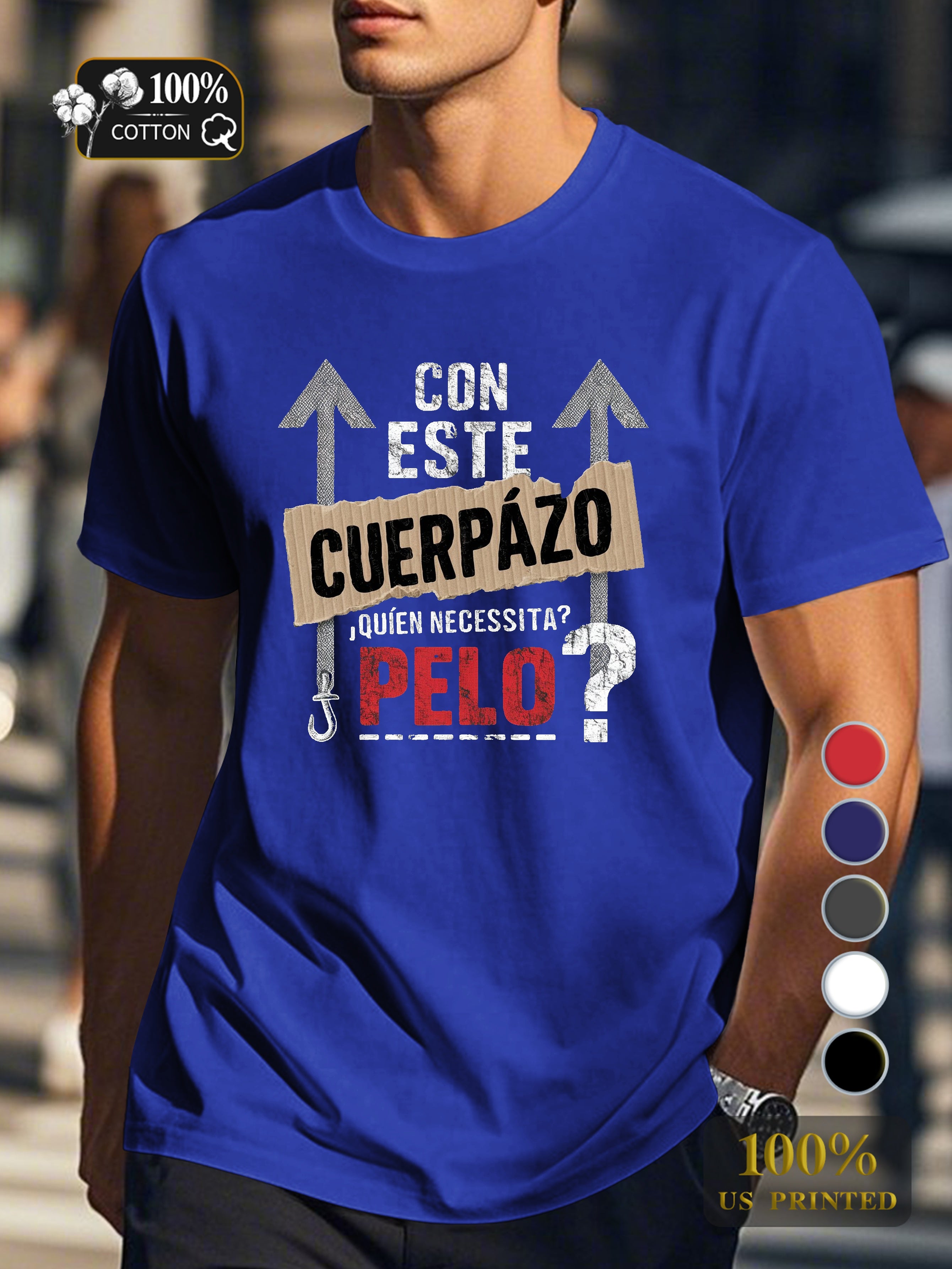 Spanish humorous illustration Men's pure cotton Tshirt Comfort Fit