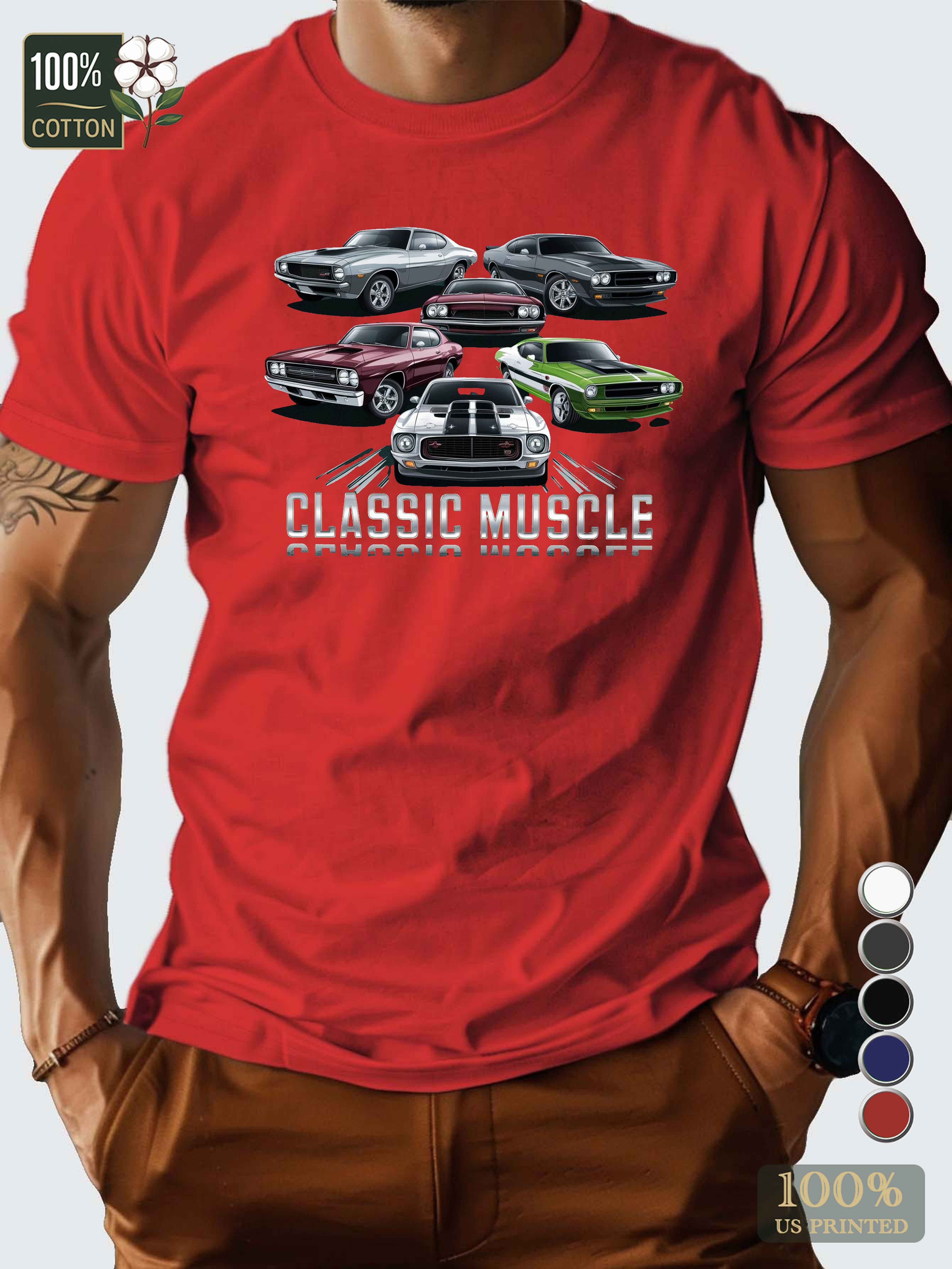 Classic Muscle cars Men's pure cotton Tshirt Comfort Fit